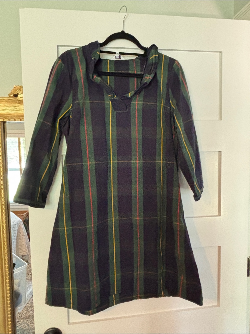 Women’s Green Plaid Shift Dress